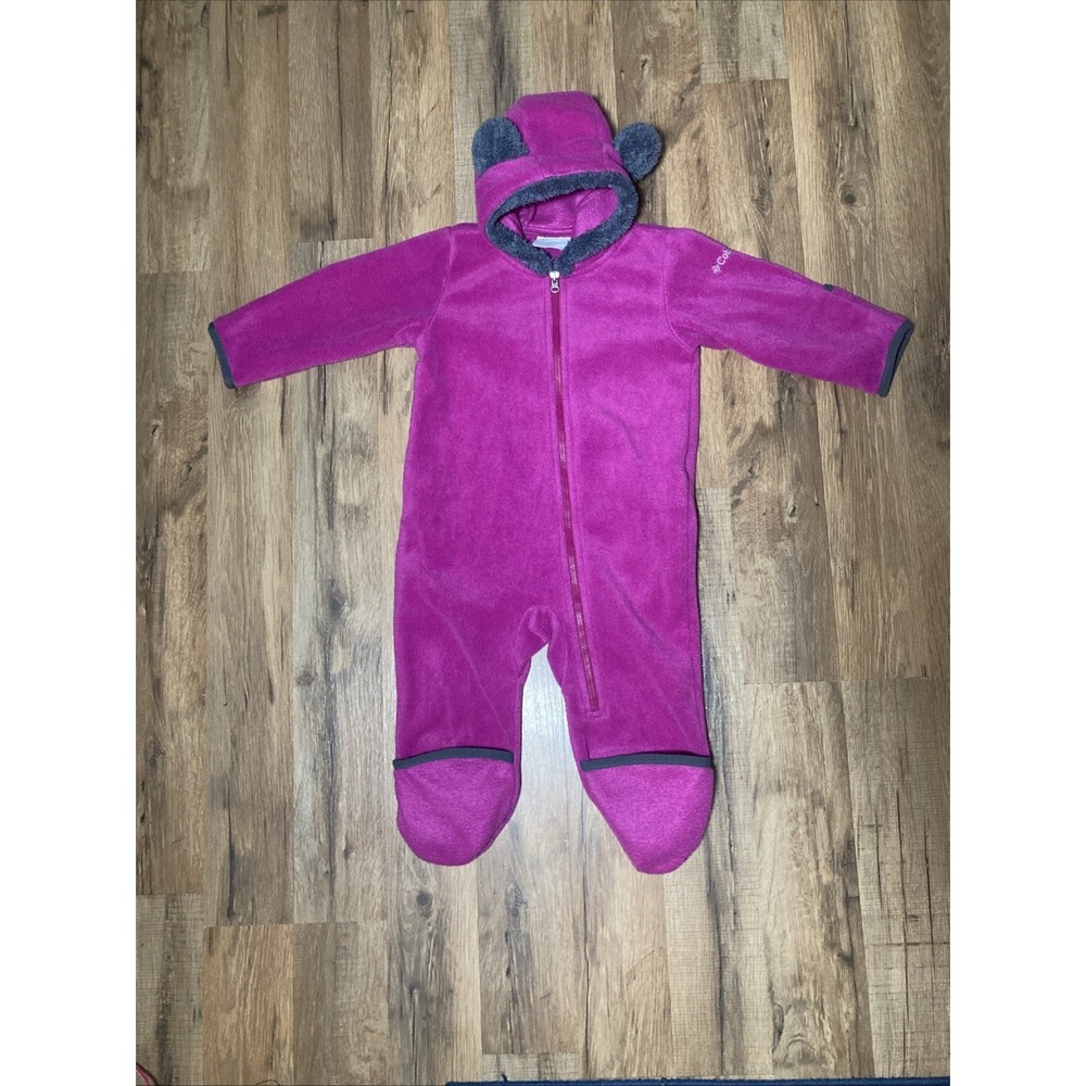 Columbia 12-18 Months Baby Tiny Bear Fleece Bunting Suit in Bright Plum